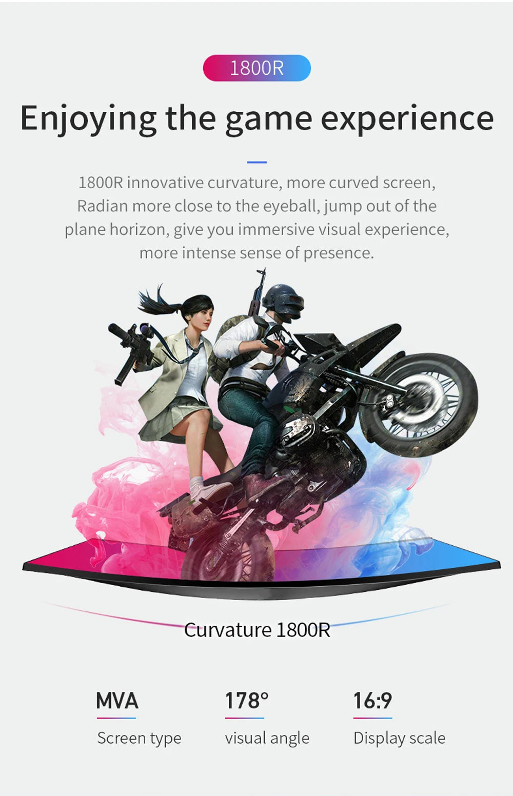 24/27 inch Curved 75Hz Monitor Gaming Display Screen