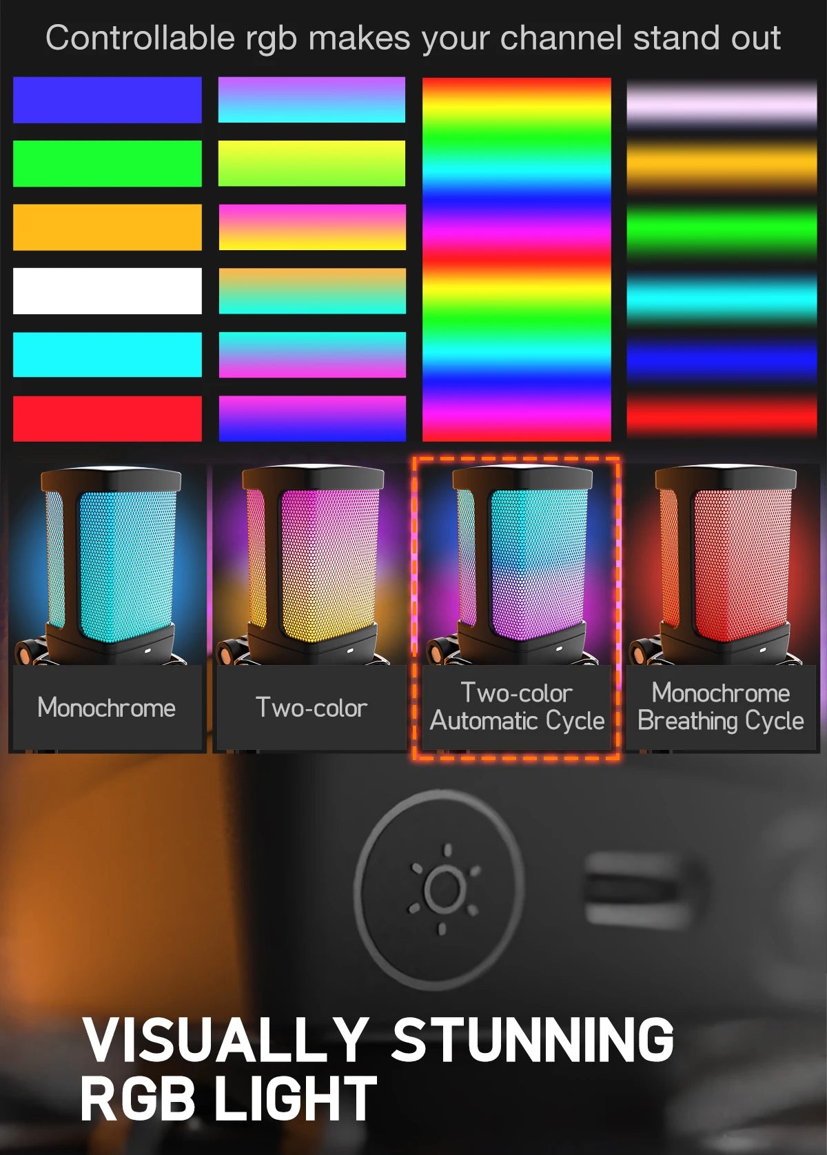 USB Gaming Microphone with RGB effect