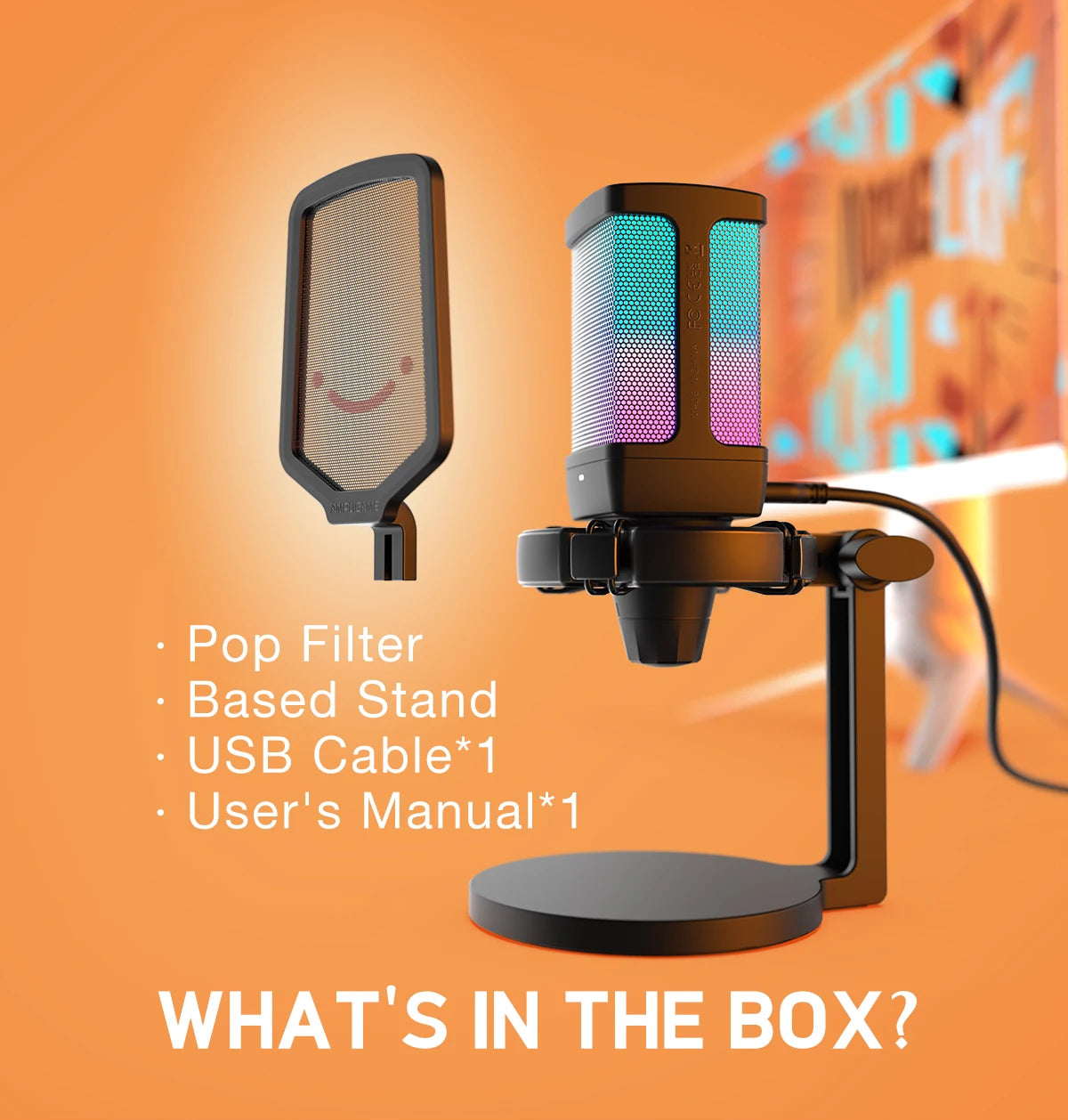 USB Gaming Microphone with RGB effect