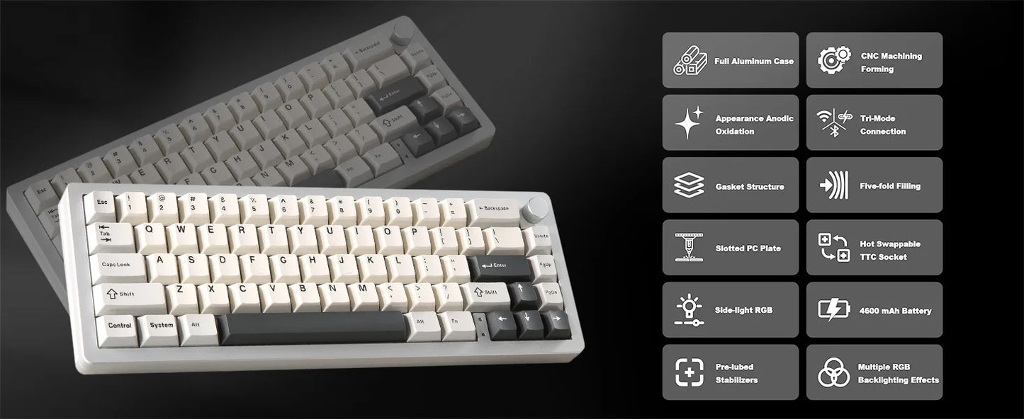 Wired Hot Swap Gasket Mounted RGB Mechanical Gaming Keyboard