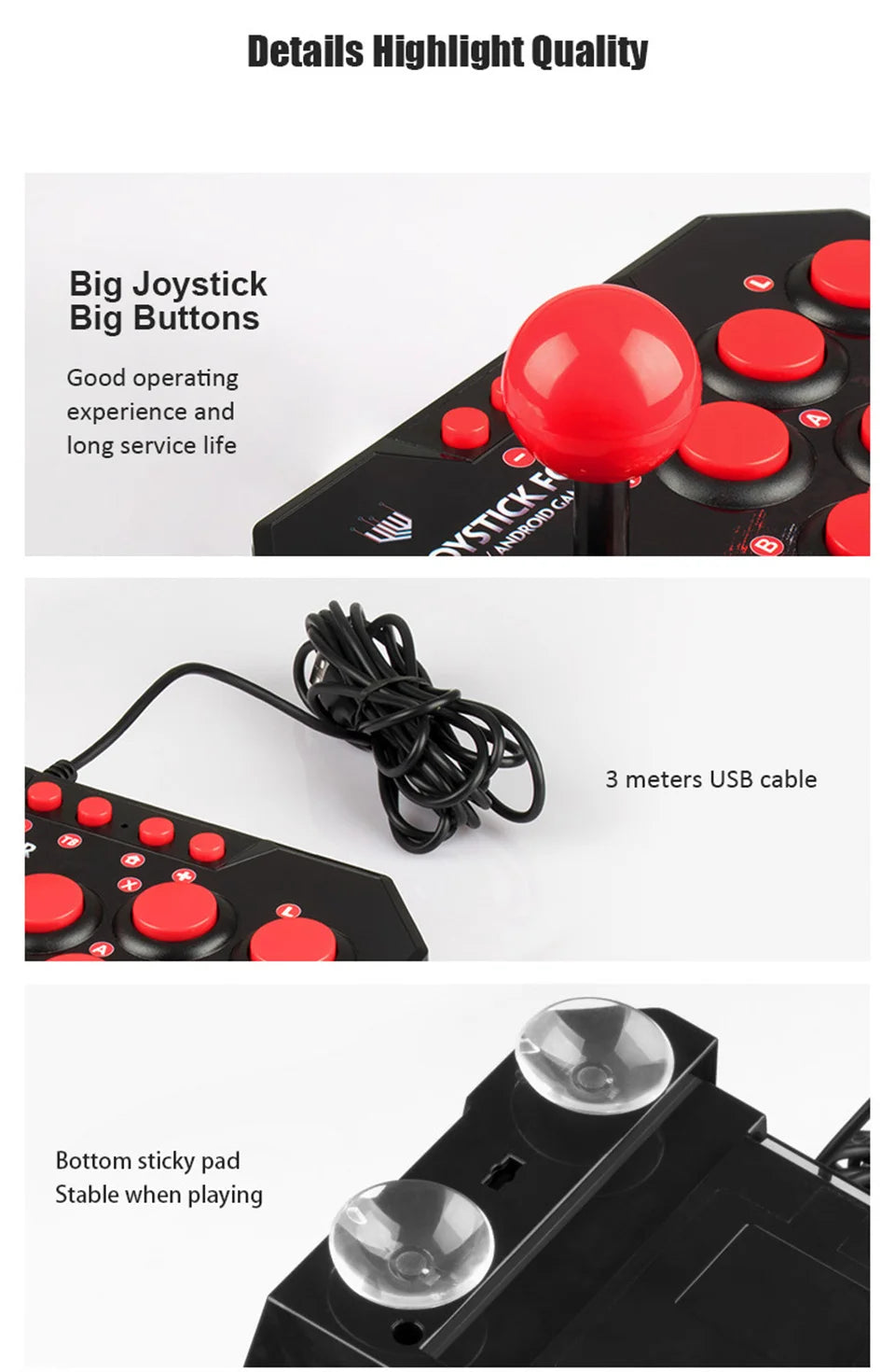 4-in 1Game Joystick With 3M USB Cable