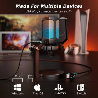 USB Gaming Microphone with RGB effect