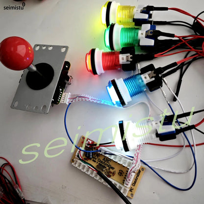 Arcade joystick Game Kit  With LED Push Button