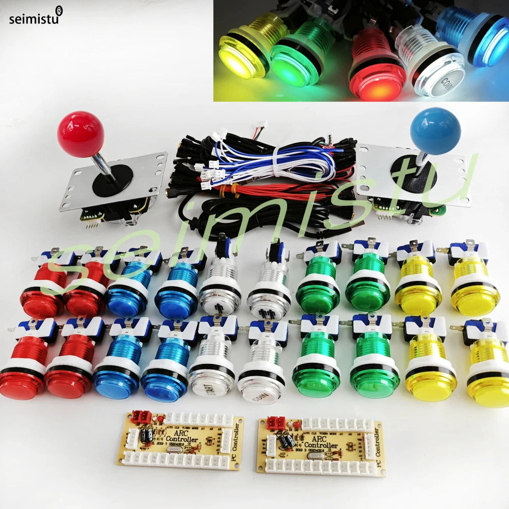Arcade joystick Game Kit  With LED Push Button
