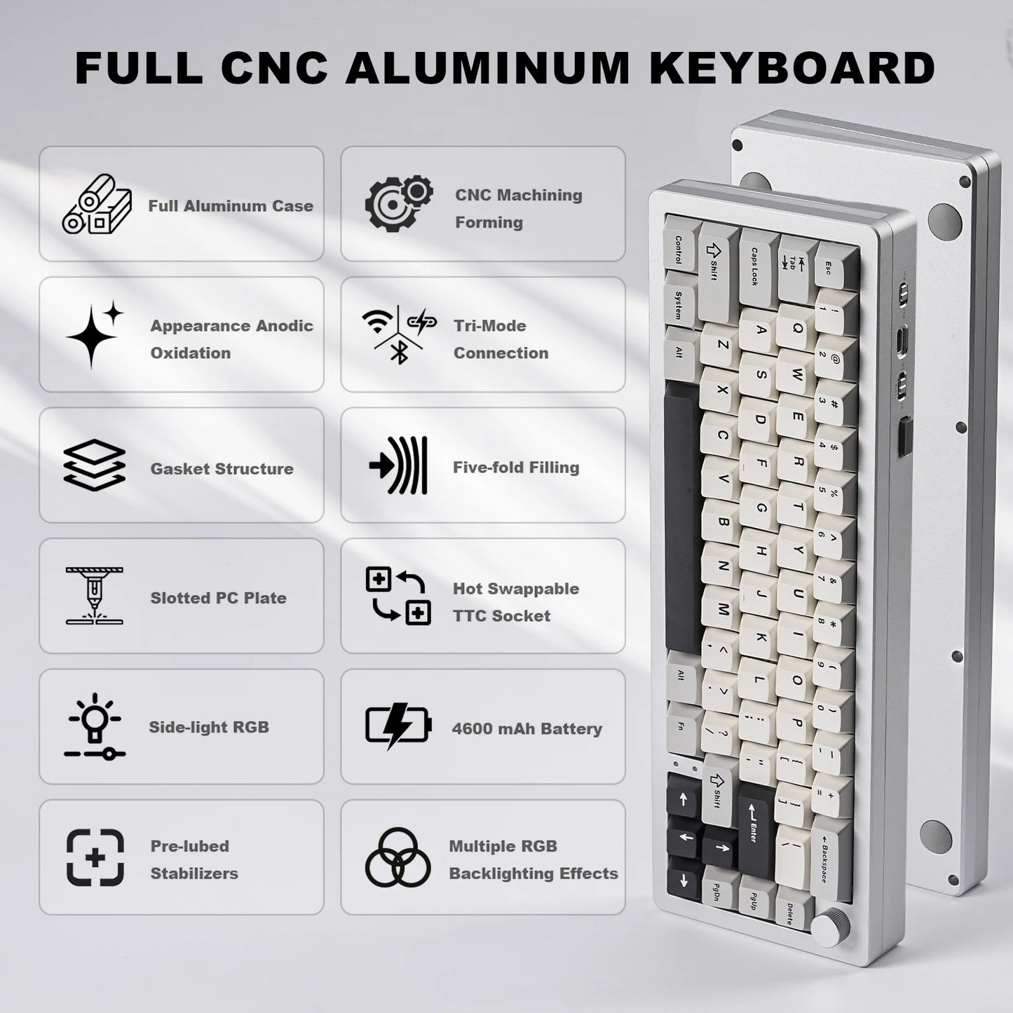 Wired Hot Swap Gasket Mounted RGB Mechanical Gaming Keyboard