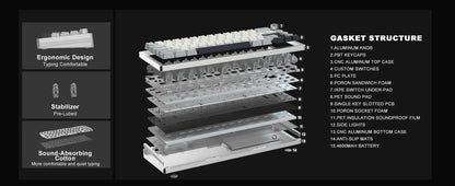 Wired Hot Swap Gasket Mounted RGB Mechanical Gaming Keyboard