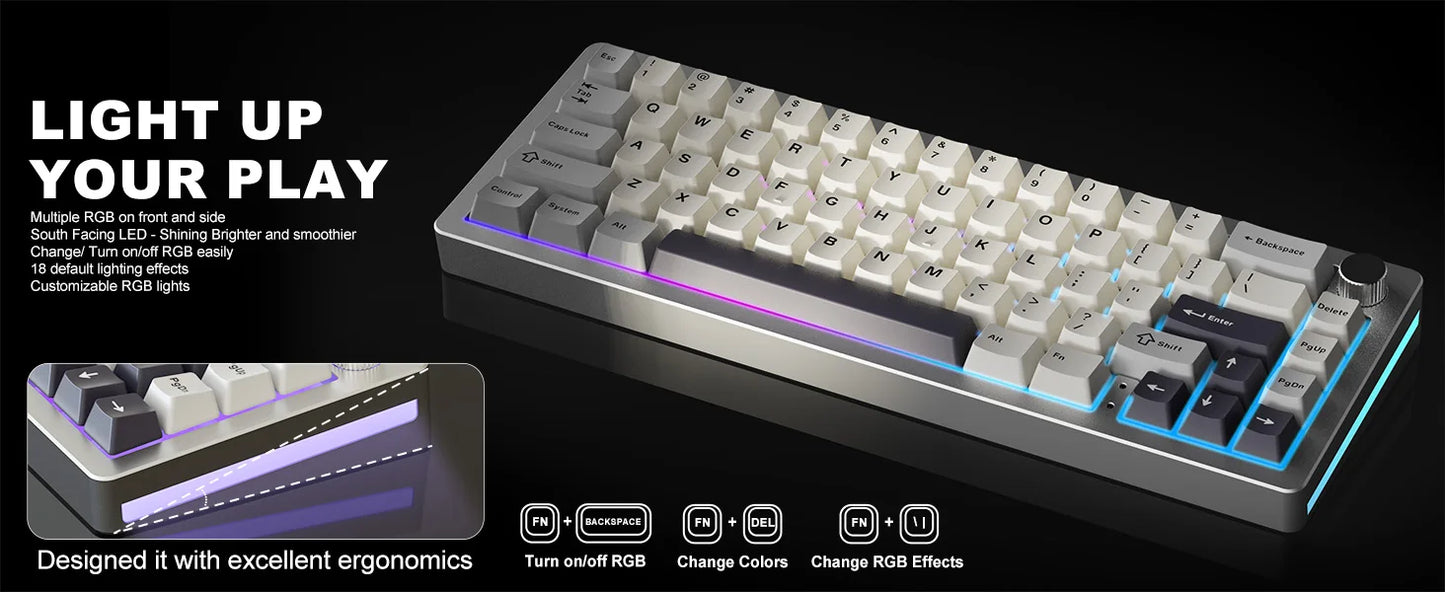 Wired Hot Swap Gasket Mounted RGB Mechanical Gaming Keyboard