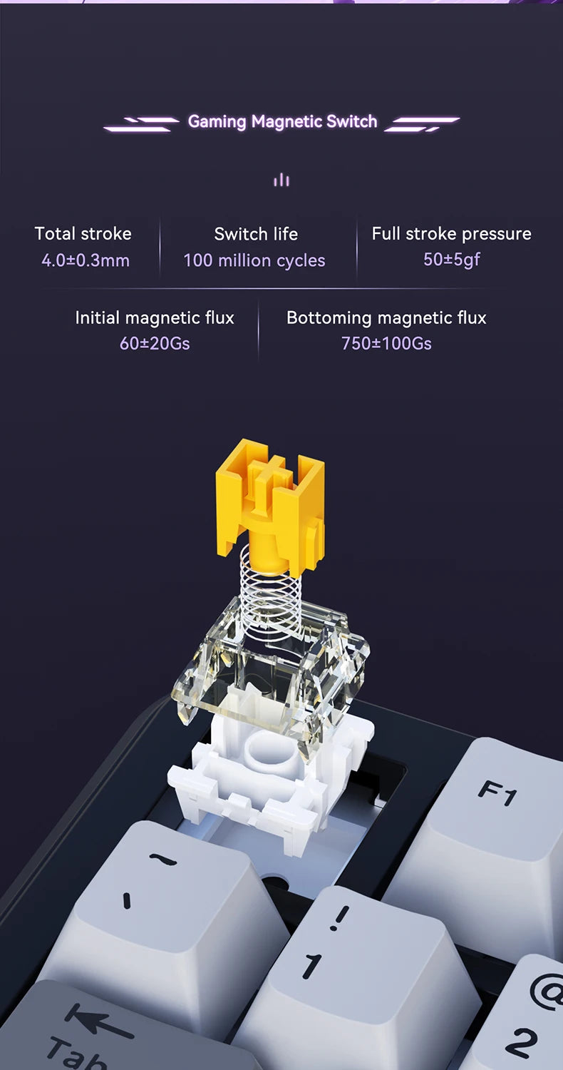 Swappable Mechanical Gaming Keyboard with Magnetic Switch