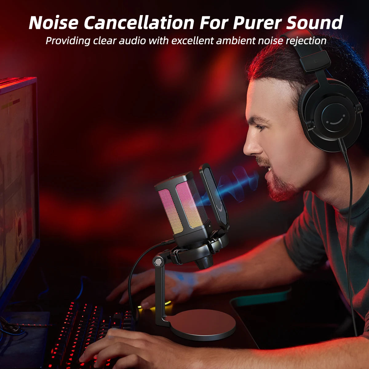 USB Gaming Microphone with RGB effect