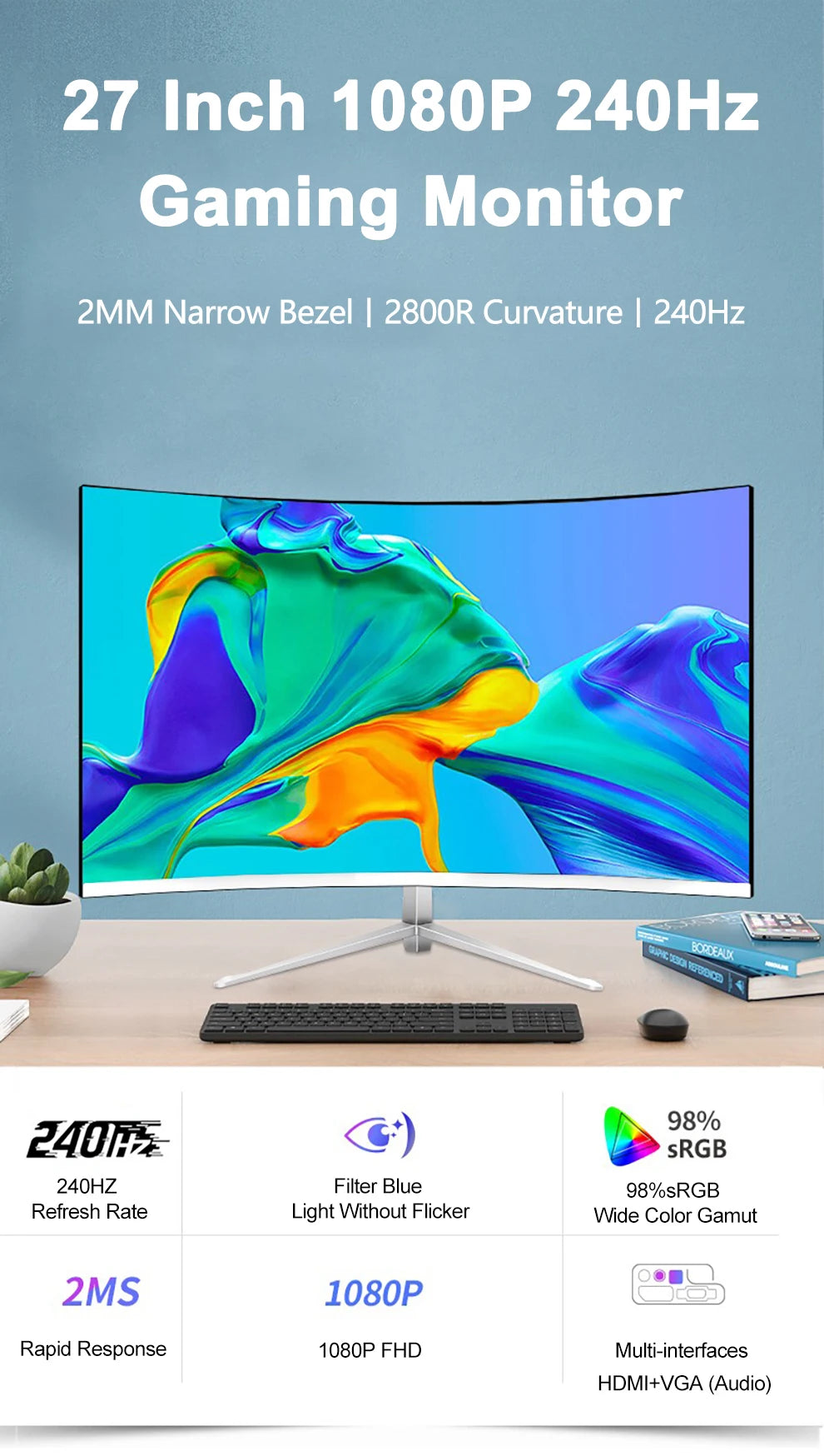 27 Inch 240Hz Game Monitor Display